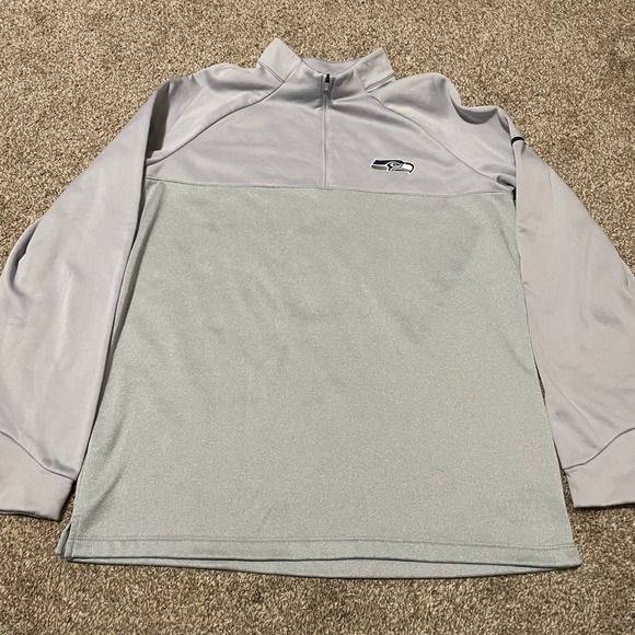 Nike Golf Seattle Seahawks Gray Pullover 1/4 Zip Long Sleeve Shirt - Picture 1 of 5